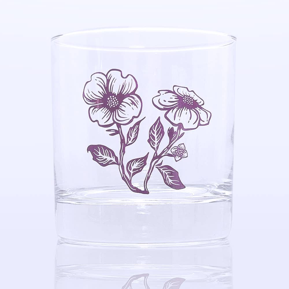 Lowball Cocktail Glass: Flowering Dogwood