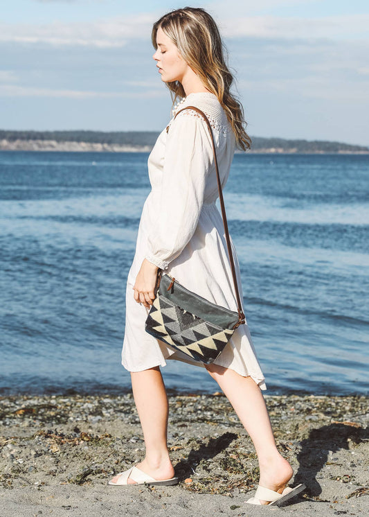 Western Boho Style Crossbody: Waxed Canvas Bag
