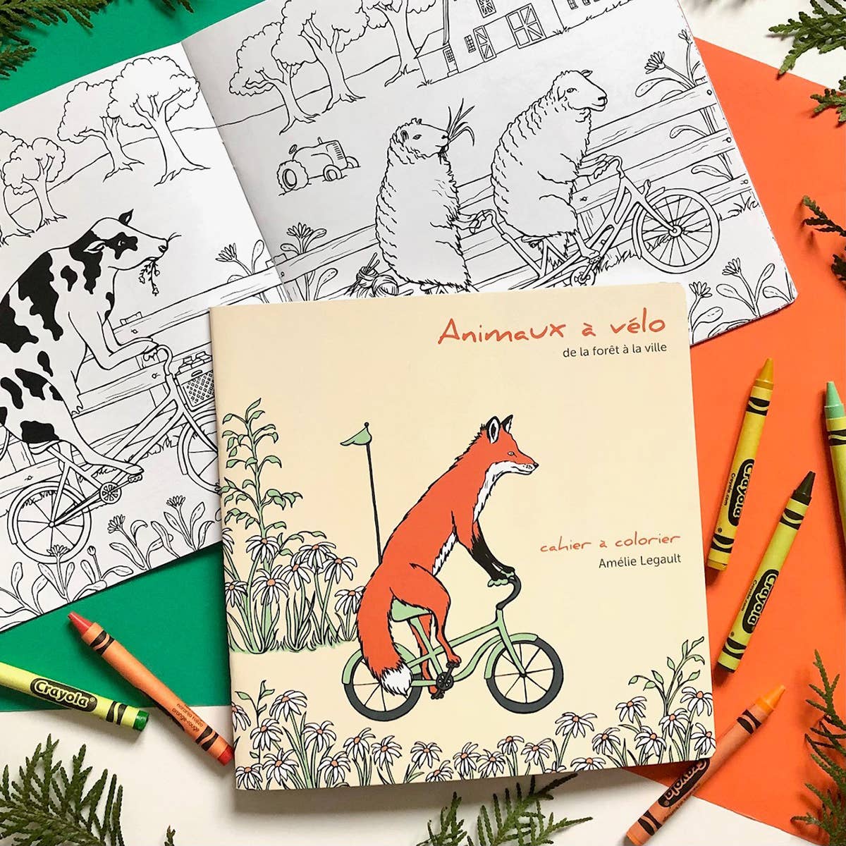 Animals on Bikes Coloring Book