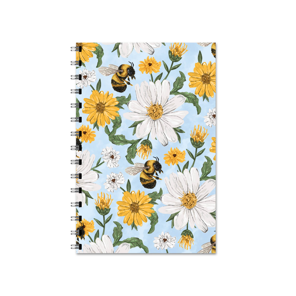 Blue Floral Honeybee Notebook