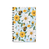 Blue Floral Honeybee Notebook