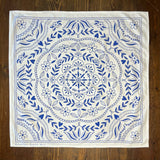 Mandala Flour Sack Towel  |  Blue and White Tea Towel