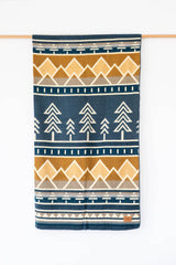 Tree Line Throw Blanket - Bluebird