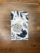 Black Floral Flour Sack Towel  |  Black Poppy Tea Towel