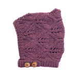 Plum Merino Wool Knit Bonnet