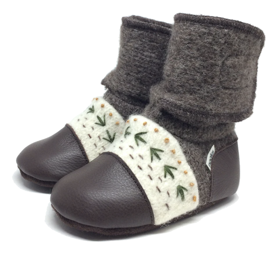 Carmanah Embroidered Felted Wool Booties