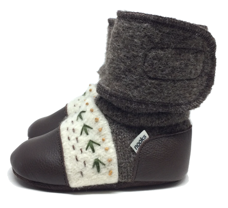 Carmanah Embroidered Felted Wool Booties