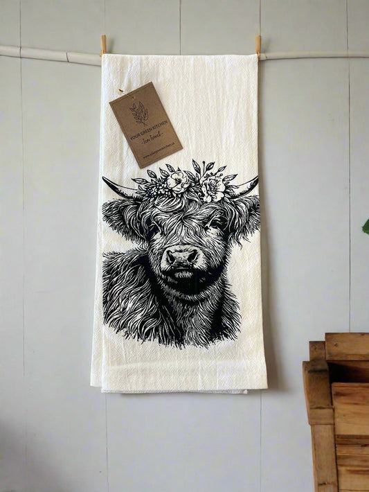 Highland Cow Tea Towel