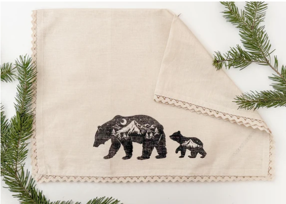 Mama & Cub Linen Tea Towel