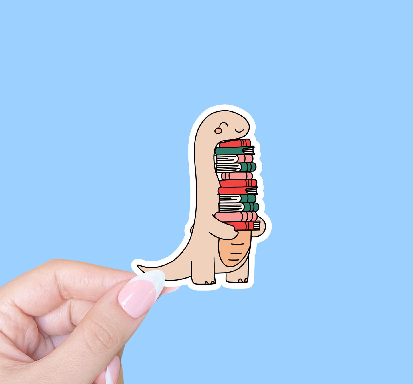 Dinosaur with Books - Sticker