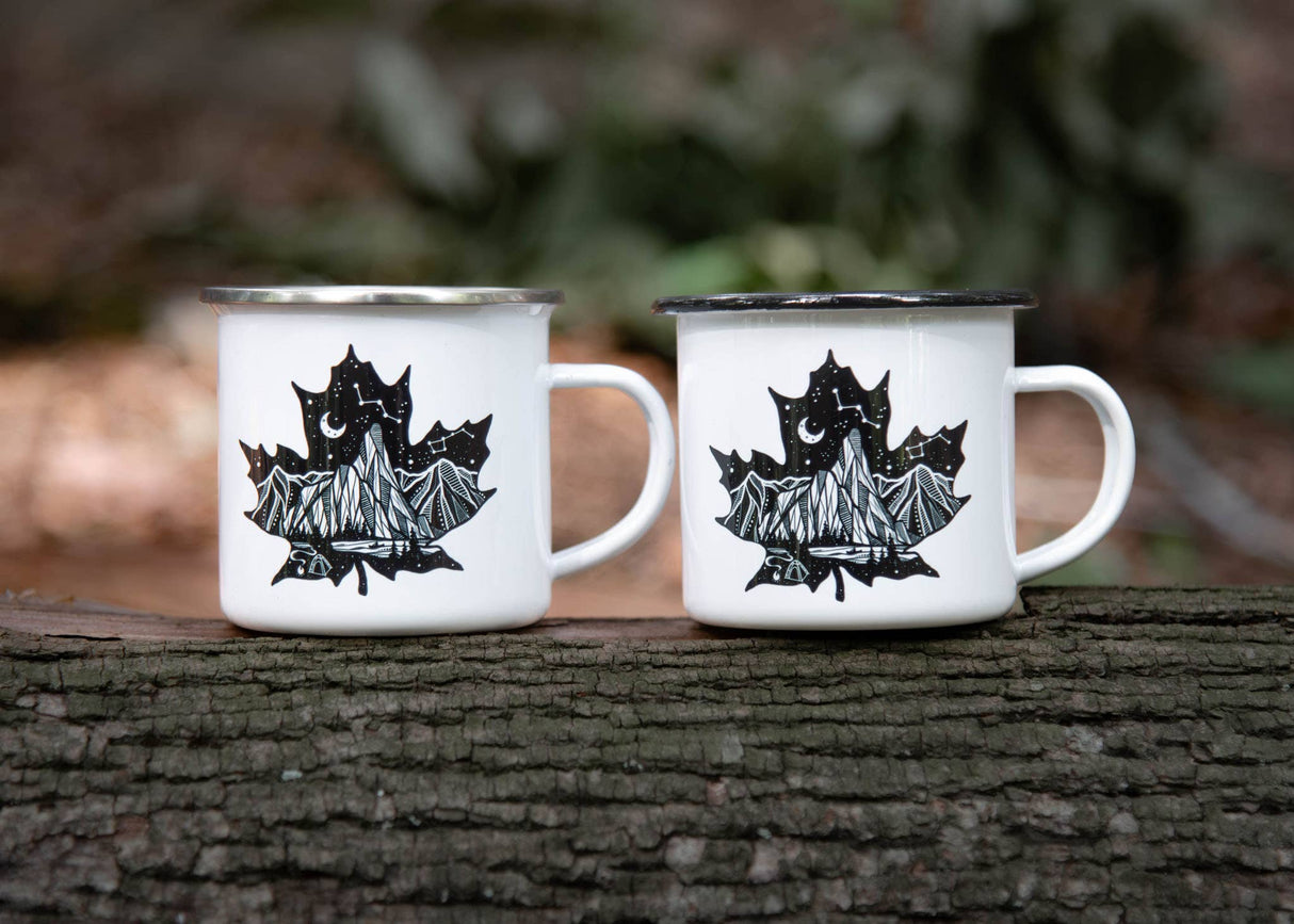 Maple Leaf, Camping Mug: Black