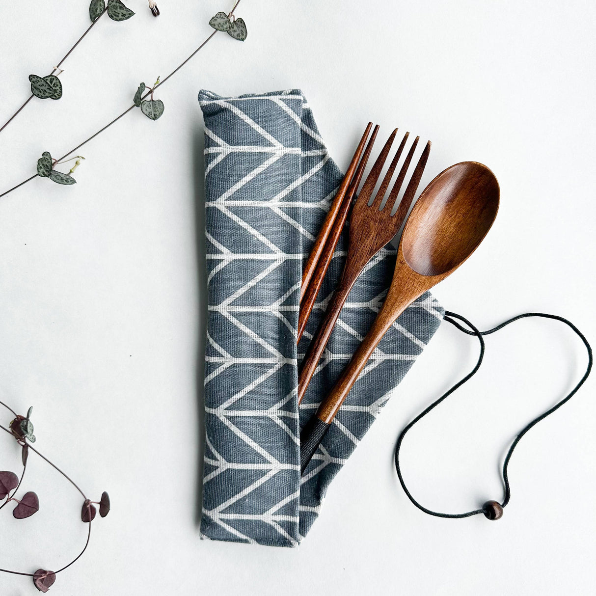 Reusable Handmade Natural Wood Cutlery Set