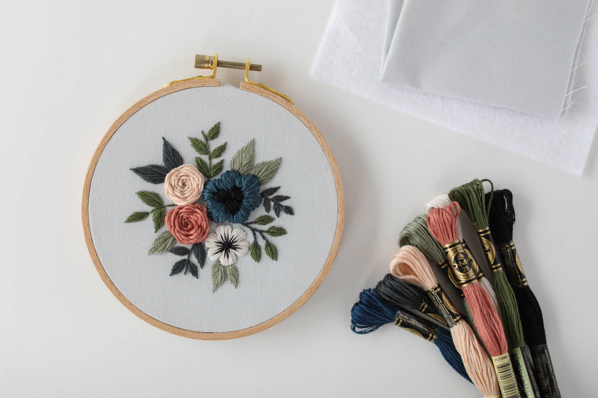 Blue Blossom Embroidery Kit - Confident Beginner