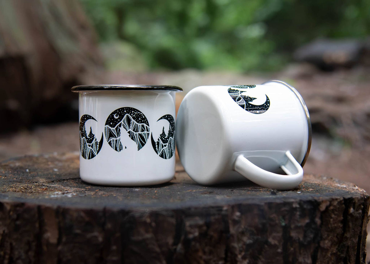 Moon Phase, Camping Mug: Silver