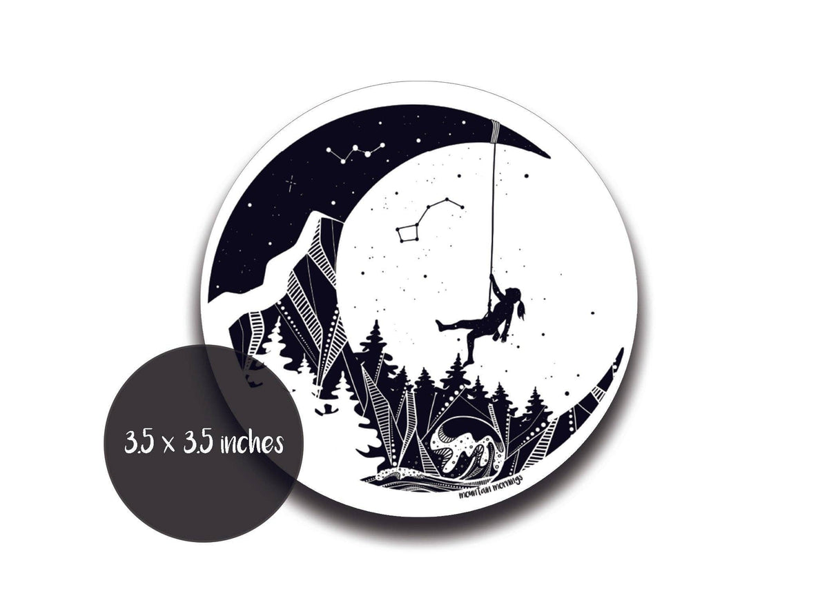 Moon and Climber Sticker