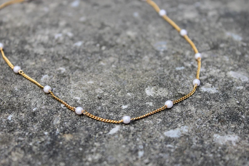 Pearl Chain Layering Necklace