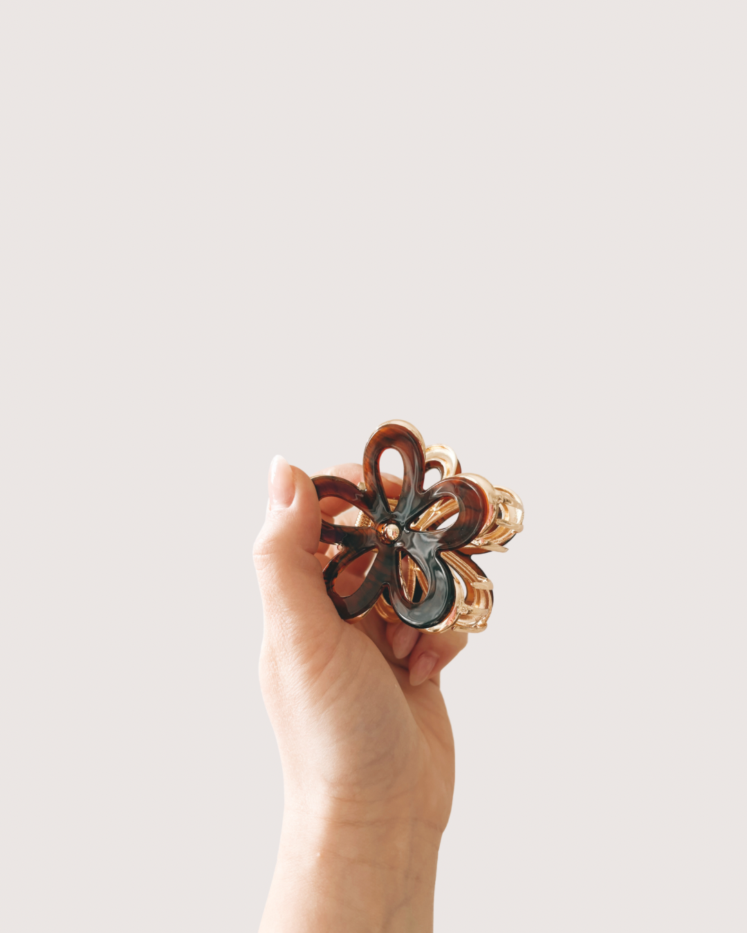 Flower Gold Claw Clip