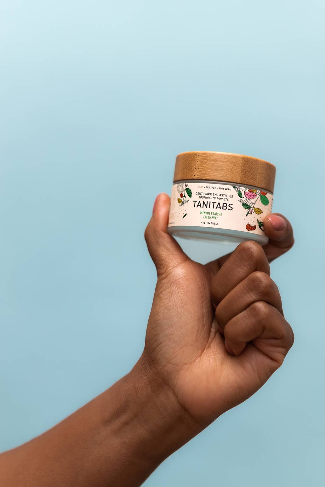 Toothpaste Tablets Fresh Mint - Reusable jar - 124 tablets: Reusable bamboo jar + 124 TANITABS
