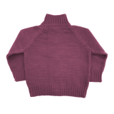 Plum Merino Wool Knit Cardigan