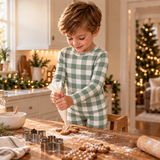 Christmas Checkered Gingham Viscose Bamboo Two-Piece Pajama