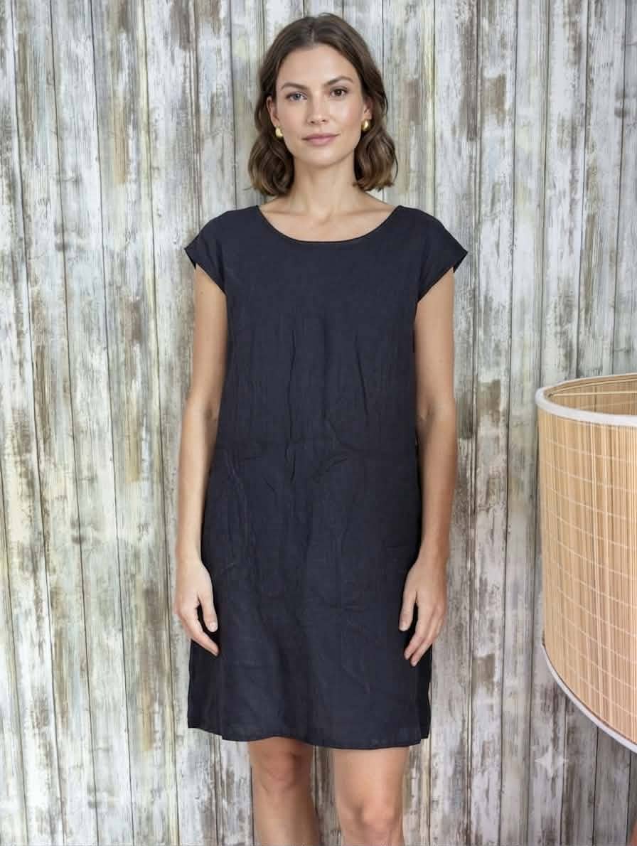 Linen Dress with Stretchy Sides