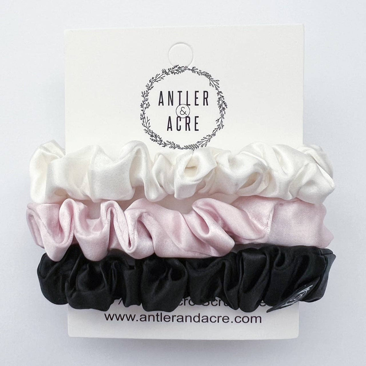 100% Silk Micro Scrunchie Trio