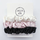 100% Silk Micro Scrunchie Trio