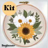 Sunflower and Daisies Embroidery Kit - Confident Beginner