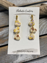 Heart Trio Dangle Polymer Clay Earrings