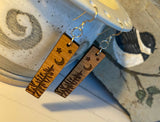 Cherry Wood Earrings Moon & Stars in the Trees