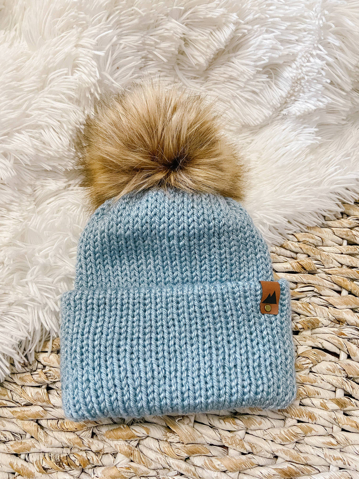 Knit Beanie Toque with Fur Pom Pom