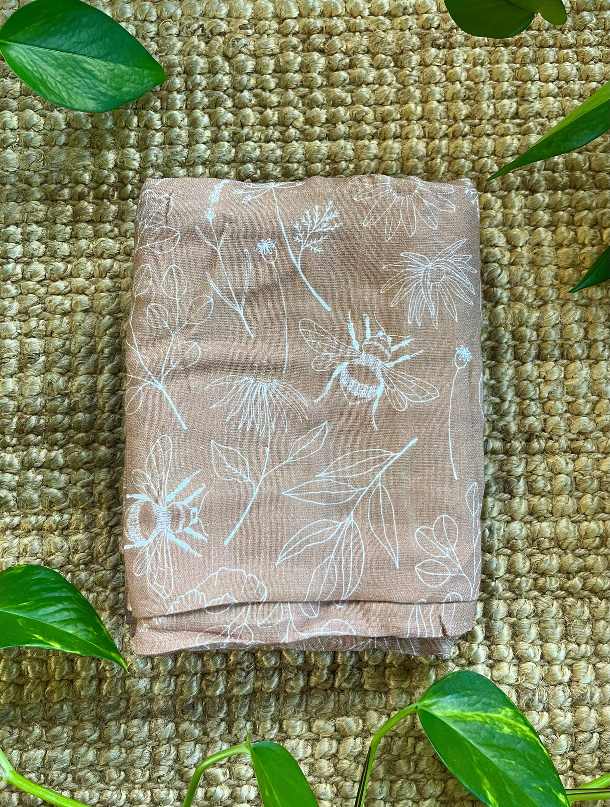 Bee and Wildflower Swaddle Blanket