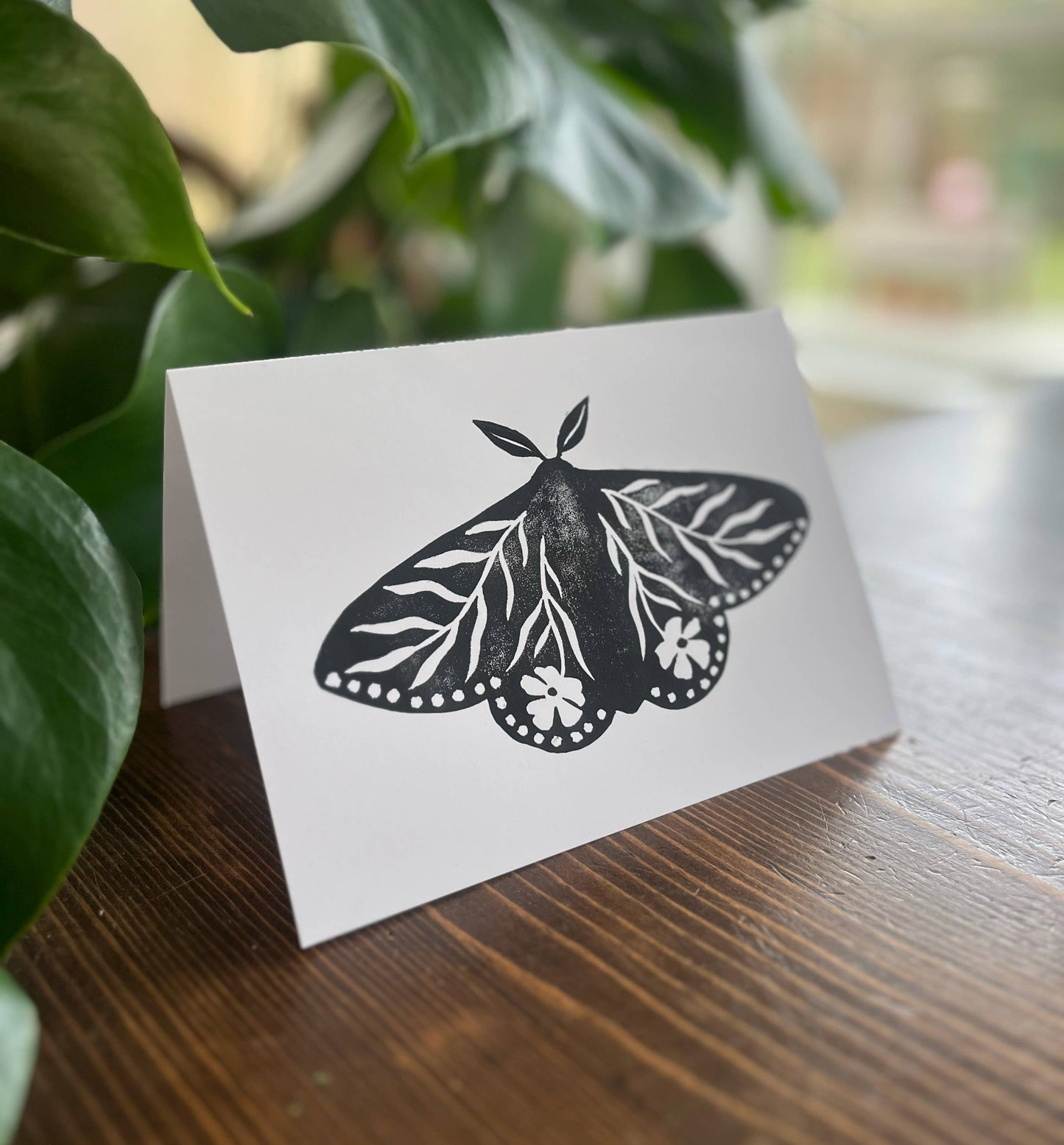 Floral Moth Greeting Card