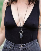 Ebb & Flow Stone Necklace: Antique silver