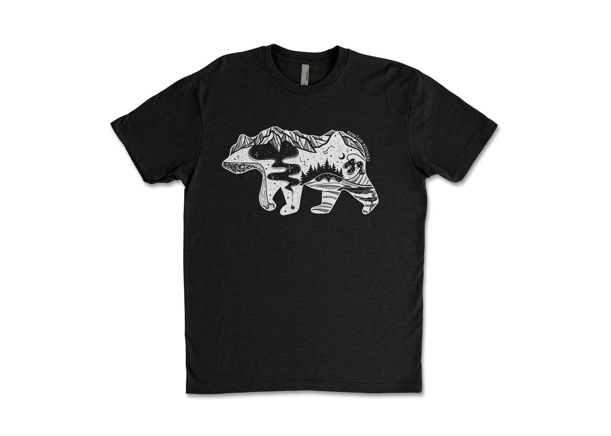 Roaming Bear, Unisex Tee: Black