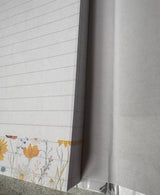 Magnetic closure notepad booklet - floral - 100 sheets 