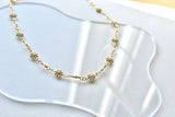 White Daisy Flower Pearl Chain Necklace