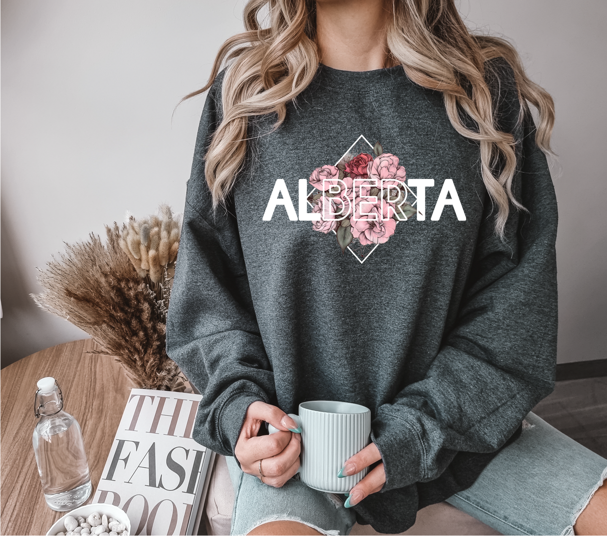 Alberta Diamond Crewneck Sweatshirt | Alberta Apparel: Dark Heather