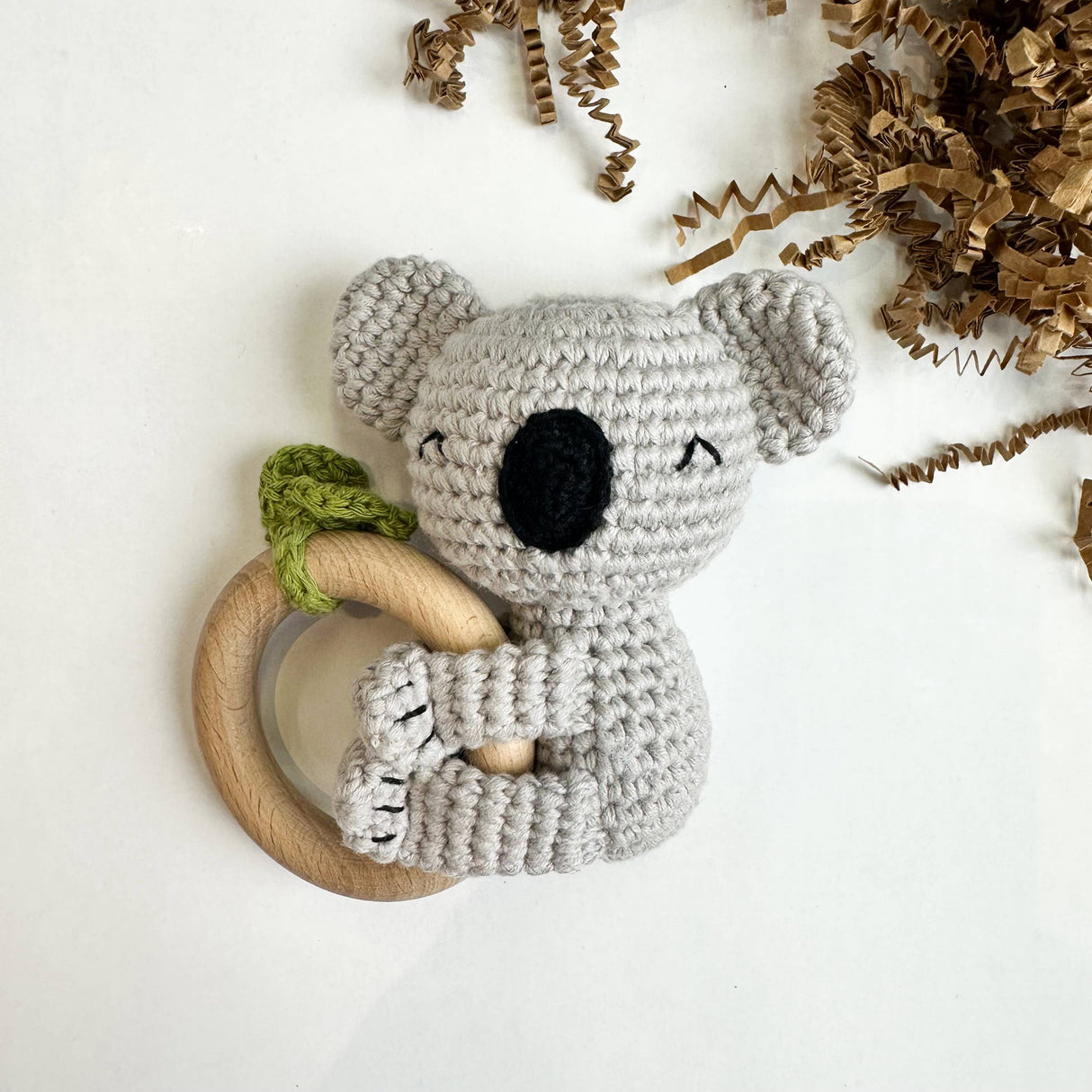 Handmade 100% Cotton Crochet Animal Rattle : Ellie the Elephant