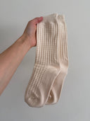 WAFFLE COTTON SOCKS: L/XL