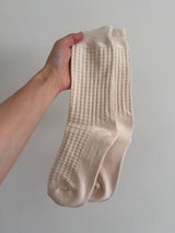 WAFFLE COTTON SOCKS: L/XL