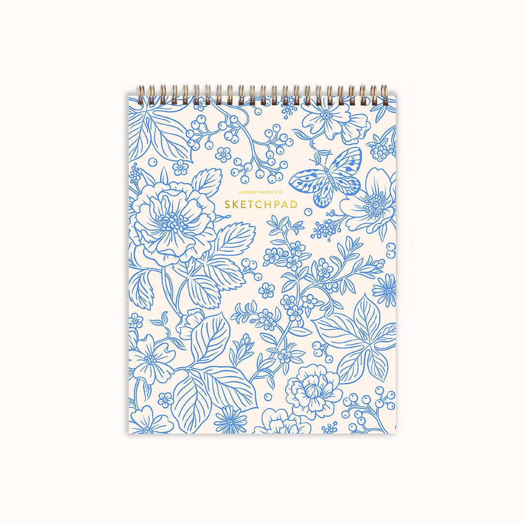 Blue Garden Sketchpad | Spiral Blank Notebook
