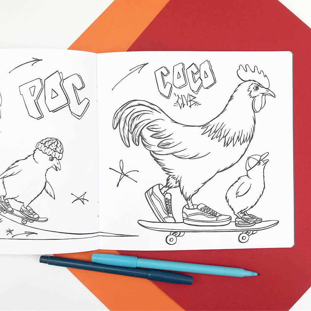 The Fashionable Hens Coloring Book
