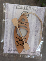 Wood Kayak Ornament – Handcrafted Canada Souvenir Christmas