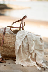 Oversized Turkish Towel: Cinnamon Jacquard