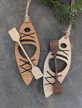 Wood Kayak Ornament – Handcrafted Canada Souvenir Christmas