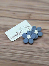 Flower Power Hoop Clay Earrings