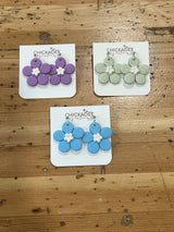 Flower Power Dangle Clay Earrings