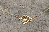 Outlined Rose Necklace