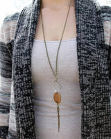 Ebb & Flow Stone Necklace: Antique silver